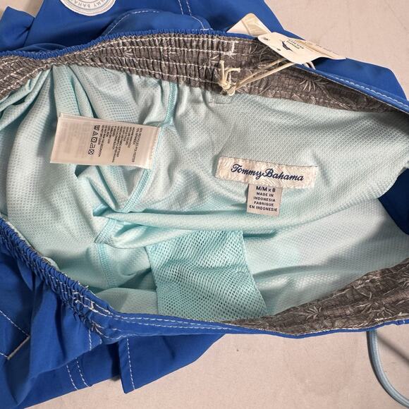 Tommy Bahama Men's Medium Large & XL Swim Trunks Solid Blue - Picture 11 of 12